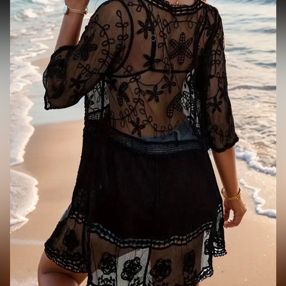 New Bohemian Black Sheer Cover-Up - Picture 2 of 2